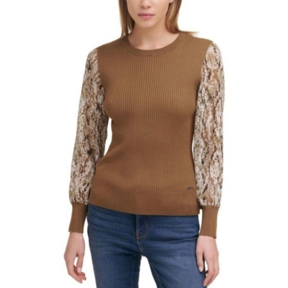 DKNY‎ chiffon sleeve sweater​